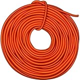 DLLM ショックコード パラコード バンジーコード 弾性 ロープ アウトドア用 ゴムロープ ストレッチコード 荷物固定 ターポリン ビーチ傘 DIY用 幅 6mm 15m オレンジ