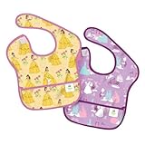 Bumkins(バンキンス) 　ディズニー　ベビー　スーパービブ（防水ビブ） 6~24ヶ月 2枚組（ベル＆シンデレラ）） [並行輸入品]