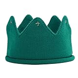 杜屋トヤ　ベビー用　王冠　クラウン　ニット　誕生日　記念日　100日　お食い初め　イベント　撮影　プレゼント　43cm　イエロー　グリーン　グレー　ピンク　レッド (青)