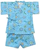 村信 とんぼ&花火柄 甚平スーツ 80cm サックス 71697 日本製