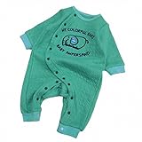 baby ampersand(ベビーアンパサンド) ぞうさん シシュウ キルト カバーオール　刺繍　長袖　H432166 グリーン　60 60,グリーン