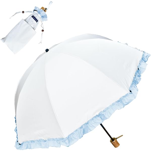 Amazon | 芦屋ロサブラン 日傘 2段折りたたみ シングルフリル(50cm