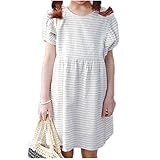 [XINXIKEJI]子供服 女の子ドレス サマードレス ストライプ 女の子 子供ワンピース キッズ服 お姫様ドレス ガールズワンピース お洒落 お誕生日 結婚式 100CM