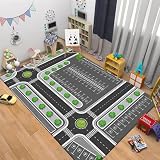 キッズマット 交通道路 子供 遊びマット 子供ゲームパッド ラグマット 数字柄 カーペット 交通道路地図 床暖房対応 早期教育 保育園 幼稚園 滑り止め プレイマット 大判 長方形 子供部屋 洗える