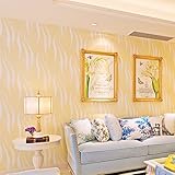 (ハンメロ)HANMEROのりなし壁紙 波 フリース シルバー シンプルモダン 1ロール（53cm×10m） (イエロー)