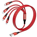 MJXIANG マルチUSB Cケーブル 急速充電 [3.1A/1.2M/2パック]QC 3.0 USB Cスプリッターケーブル 4 in 1充電コード 4つのType Cポート付き iPhone 15/16/17シリーズ、iPad Air/Pro、Samsung Galaxy S26 S25、SONY、LG、Nintendo Switch用