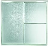 Sterling 5906-59S Deluxe By-Pass Bath Door, Silver with Rain Texture Glass [並行輸入品]