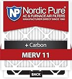 Nordic Pure 20 x 25 x 4 m11 + C - 2 MERV 11 PlusカーボンAC炉エアフィルタ、QTY 2