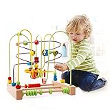 Kayiyasu カイヤス キッズ 木製 知育玩具 ルーピング おもちゃ どうぶつ ビーズコースター 021-lzgy-d119(31*32*25cm 約2200g )