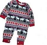 ベビー服 子供服 ペアルック 長袖 親子お揃い服 パジャマ ルームウェア 部屋着 キッズ ママ パパ 子供 カップルお揃い ロンパース カバーオール 上下セット クリスマス秋冬 綿 (ベビー, 18-