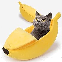 Amazon | バナナ型 猫ベッド 犬ベッド ペットベッド 猫 犬ハウス