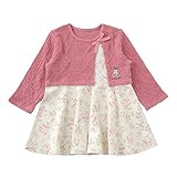 (チャックル) chuckle * スウィートガール * 重ね着風 ローズ 花柄 長袖 ワンピース ピンク 95cm P2209-95-20