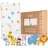 Baby Wrap Swaddle Blankets 2 Pack Bamboo Cotton Cover Changing Mat Toddler Bath Feeding Sleeping Bag