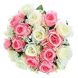 Soledi人工花18 Heads Mixカラーシミュレーションバラのウェディングホーム装飾