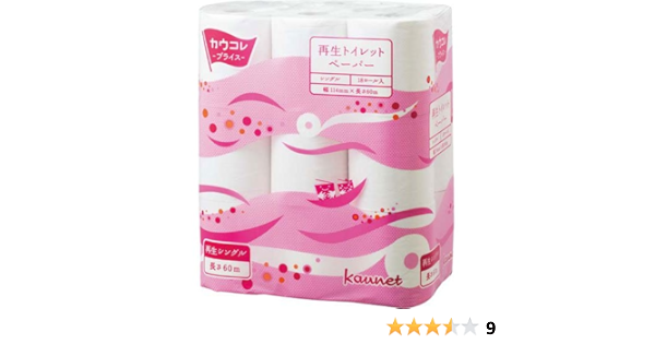 Amazon カウネット 再生トイレットペーパー ｓ６０ｍ １８ｒ ６パック カウネット トイレットペーパー