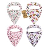 iZiv 4枚ベビービブ【食事用スタイ】防水よだれかけベビー0-2歳（カラー2）