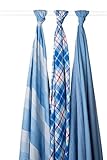 Henry and Brothers Classic Baby Blankets, True Blue, 3 Count by Henry and Brothers