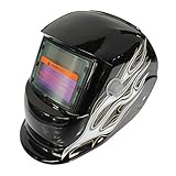 Giantree 溶接ヘルメット、リボルバーbeautySolar電源溶接ヘルメット自動暗化フード、Mig Tigアーク溶接機マスクブルーイーグルデザイン