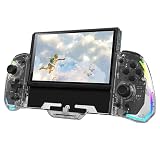 switch 携帯モード専用コントローラー 一体式コントローラー グリップコントローラー 透明 RGBライト 背面ボタン スイッチ コントローラー HD振動 TURBO/AUTO Switch/Switch有機ELモデル対応