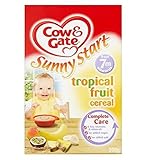 Cow & Gate Sunny Start Tropical Fruit Cereal from 7m onwards 200g (Pack of 2) - 7メートル以降の200グラムから牛＆ゲー