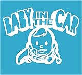 Baby in the car 　ベービーインザカー　子供が乗ってますステッカー Super Boy (ホワイト)