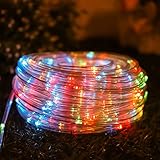 ソーラーLEDストリングライトイルミネーションライト 屋外 防水 埋め込みIP65照明ガーデンライト 7M50電球 自動照明