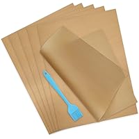 BieFuDan Silicone Baking Mats Non Stick Reusable,Oil Brush,Baking Mat Sheet Baking Tray Liner Set 30 * 40cm,6 Sheets-Reusable