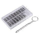 Demiawaking 4in1 多機能ドライバー プラス マイナス 六角 一本3役のマルチドライバー キーホルダータイプ 1000本小型ネジ メガネやサングラスなど修理