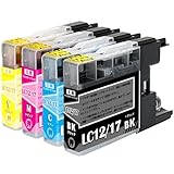 【InkCity】ブラザー用 LC12(17)互換インクカートリッジ4色【BK/C/M/Y各1本 合計4本】大容量 【純正併用可能／高精彩・高発色／ICチップ残量表示／安心サポート／個別包装】MFC-J6910CDW、MFC-J6510DW、MFC-J955DN、MFC-J860DN、MFC-J810DN、MFC-J710D、MFC-J705D、DCP-J925N、DCP-J740Nなど利用可能