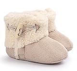 Nice Days（ナイス　ディズ）　ベビーシューズ　秋冬防寒ブーツ　プレゼント お出かけ 出産お祝い 結婚式に (12, カーキ)