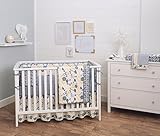 Yellow Tulip 4 Piece Crib Bedding Set - Coverlet, Skirt, Bumper, Grey Dot Sheet by Balboa Baby