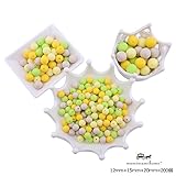 Mamimami Home 歯固め シリコーン製 ビーズ 12－15-20 mm イェローシリーズ 200個 噛がため 丸ビーズ ネックレス おしゃぶりホルダー DIY 材料パッケージ [プラスチック