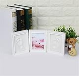 ベビーフレーム 手形 足形 赤ちゃん フォトフレーム ベビープリント 写真立て 安全粘土 赤ちゃん 出産祝い 内祝い ベビー手形記念品 上質な木製フレーム ベビーギフト男女兼用 サイズ/35 x 15