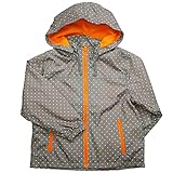 [スキップハート] 裏起毛 ウィンドブレーカー キッズ フード取り外し (ドット柄 グレー 130cm) マウンテンパーカー 女の子 男の子 アウター