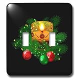 Dream Essence designs-holidaysクリスマス – クリスマスCandle withパインブランチとOrnamentsデジタルアート – 照明スイッチカバー – ダブルトグルス