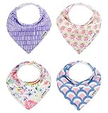 Baby Bandana Drool Bibs, Girl Absorbent Organic Cotton, Modern Baby Gift Set GARDEN by Two Tree Baby