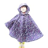 YideaHomeキッズ レインコート　超軽量 かわいい 撥水加工 レインウェア ポンチョ かっぱ 子供 男女兼用 収納袋付き
