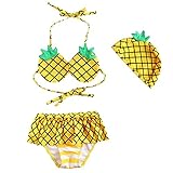 Baosity 子供の水着　ガールズ　かわいい　水着　ビーチ　サーフ　水泳 　3点セット　パイナップル柄　全5サイズ - 6Y