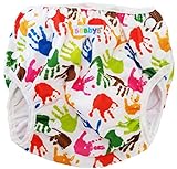 ベビーの水遊びにスイムパンツ　★赤ちゃんの水あそびに！洗って使えるので紙パンツよりとっても経済的でかわいいので大人気 (Hand Print)