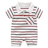 Zhhlaixing 高品質の Summer Newborn Stripe Romper Baby Boys Girls Cotton Jumpsuit Outfit Sets