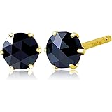 [ララクリスティー] ピアス ブラック ダイヤモンド 1粒 スタッドピアス 選べる Pt900 プラチナ K18 18金 ゴールド