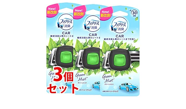 Amazon セット販売 P G ファブリーズ イージークリップ グリーンミスト 2ml 3個セット 車用芳香 消臭剤 P G 車用芳香剤 車 バイク