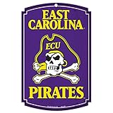 NCAA East Carolina PiratesファンCave No Off Season Wood Sign、11 x 17インチ、マルチカラー