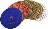 3 DAMO Premium Wet Diamond Polishing Pads Set of 8 PCS with White Buff for Granite / Concrete by DAM