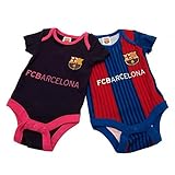 FCバルセロナかわいい赤ちゃんOnesies 2パック – 9 – 12ヶ月 – Authentic La Liga – インポート
