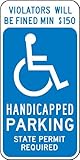 Accuform Signs FRA190RA Engineer-Grade Reflective Aluminum Handicapped Parking Sign (Connecticut) Le