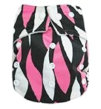 Kawaii Bamboo Minky Cloth Diaper - 2 Bamboo Inserts - Pink Argyle Diamond by Kawaii Baby