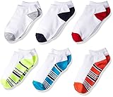The Children's Place Boys' Big Boys' Assorted Crew Socks (Pack of 6) White Medium 1-2 [並行輸入品]