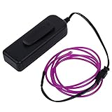 ネオンライト，SODIAL(R)紫のフレキシブルELワイヤーネオンライト1M　ダンスパーティー装飾品＋コントローラー