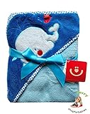 BlueberryShop 3D Embroidered Microplush HOODED Bath Pool Beach TOWEL Baby Kid Todler Gift (30 x 31.5